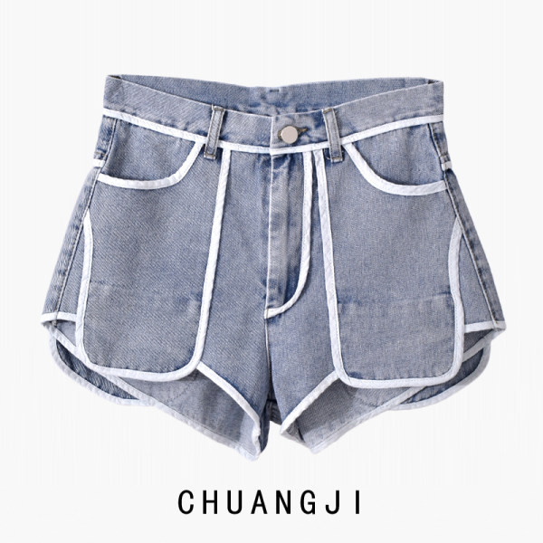 Къси дънки асиметричен модел за жени