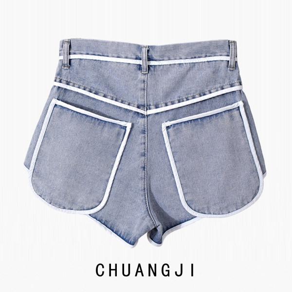 Къси дънки асиметричен модел за жени