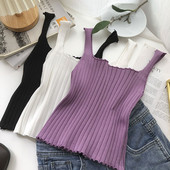 Ženska majica bez rukava jednobojni model s četvrtastim izrezom