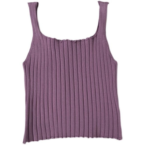 Ženska majica bez rukava jednobojni model s četvrtastim izrezom