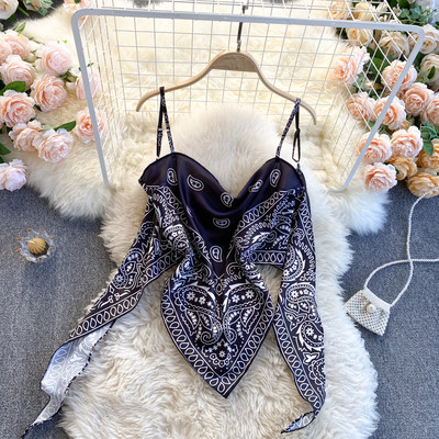 Πολύχρωμο γυναικείο  αμάνικο μπλουζάκι με λεπτά λουράκια - διάφορα μοντέλα