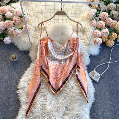 Πολύχρωμο γυναικείο  αμάνικο μπλουζάκι με λεπτά λουράκια - διάφορα μοντέλα