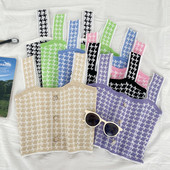 Novi model kratke ženske majice bez rukava sa širokim naramenicama i gumbima u više boja