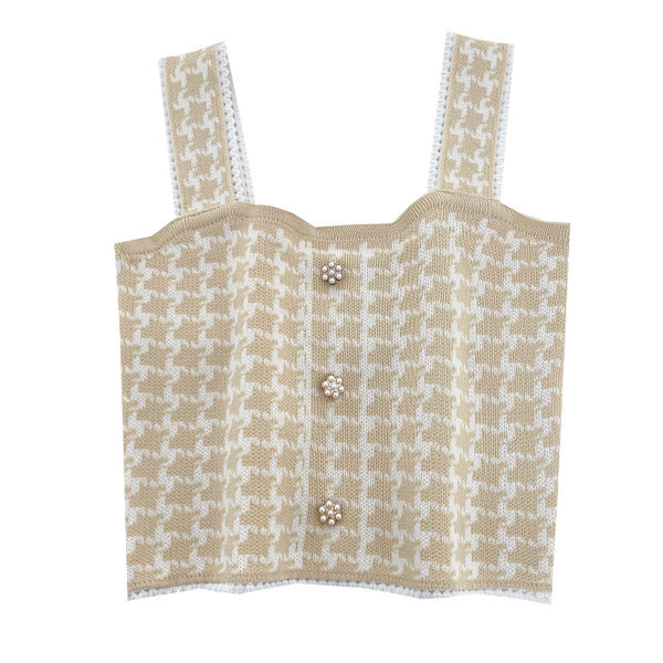 Novi model kratke ženske majice bez rukava sa širokim naramenicama i gumbima u više boja