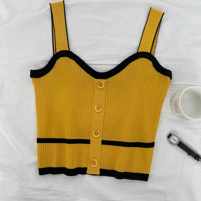 Model nou de maiou de damă tricotat cu nasturi