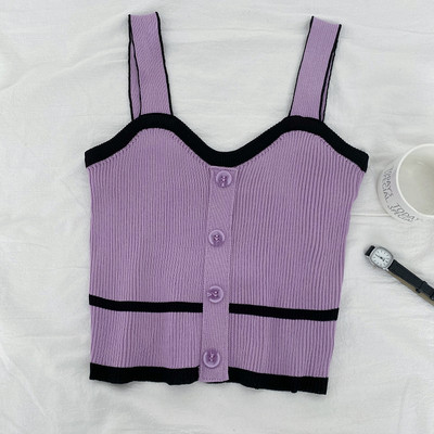 Model nou de maiou de damă tricotat cu nasturi