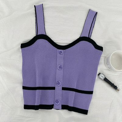 Model nou de maiou de damă tricotat cu nasturi