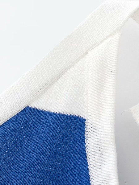 Pletena majica na pruge s golim leđima