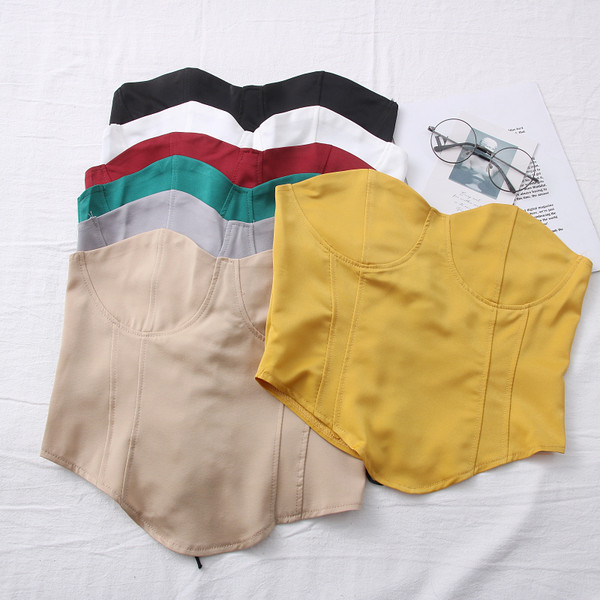 Μοντέρνα γυναικεία μπούστο με κορδόνια στην πλάτη σε διάφορα χρώματα