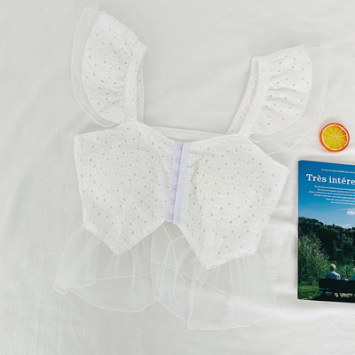 Maieu modern de damă cu tul și bretele largi