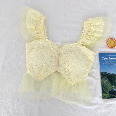 Maieu modern de damă cu tul și bretele largi