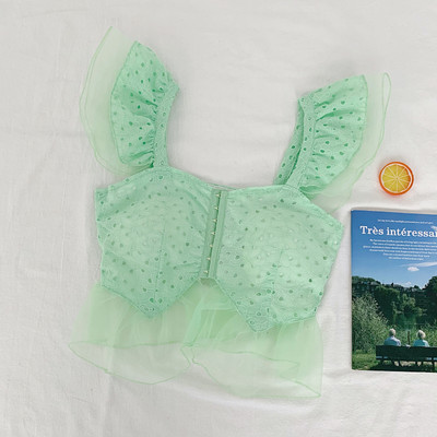 Maieu modern de damă cu tul și bretele largi