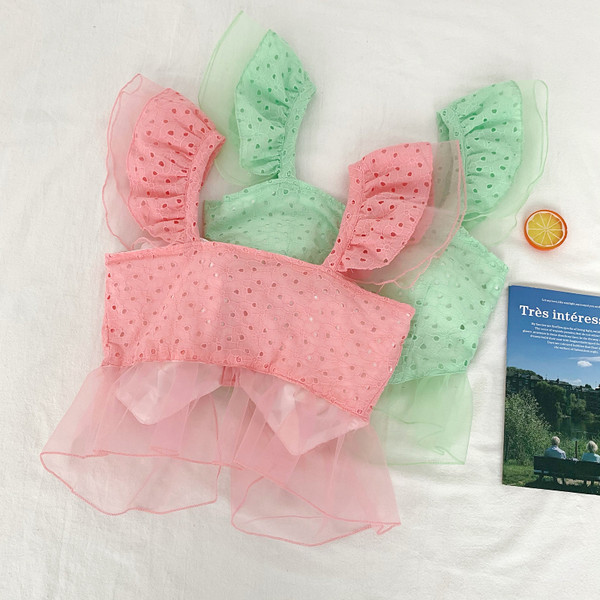 Maieu modern de damă cu tul și bretele largi