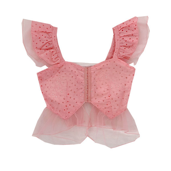 Maieu modern de damă cu tul și bretele largi