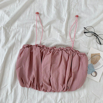 Καθημερινή κοντή γυναικεία αμάνικι μπλούζα με τιραντάκια σε διάφορα χρώματα