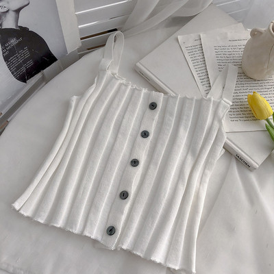 Maiou zilnic cu nasturi și bretele subțiri