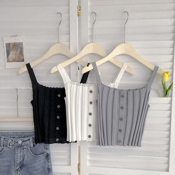 Maiou zilnic cu nasturi și bretele subțiri