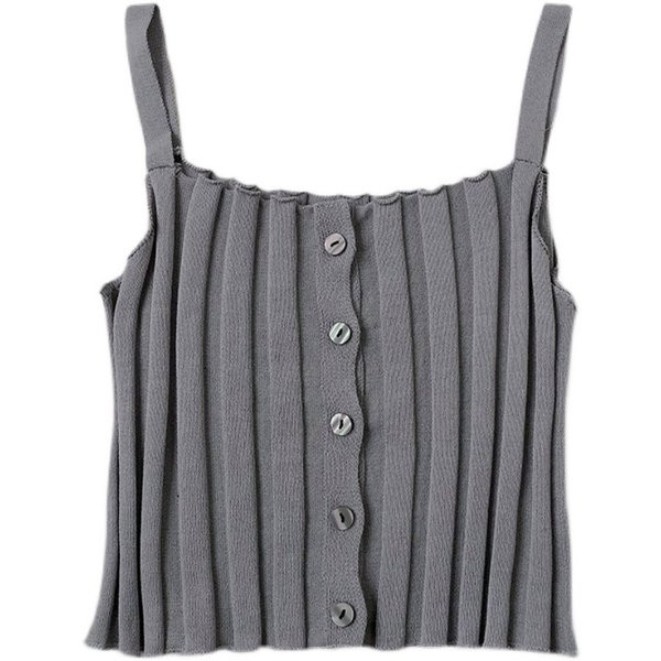 Maiou zilnic cu nasturi și bretele subțiri