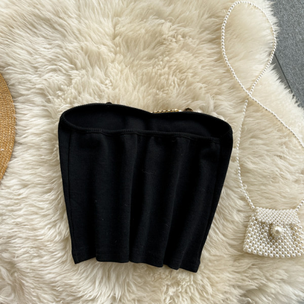 Ženska moderna poprsja sa metalnim elementom - crna boja