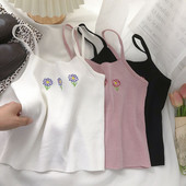 Dnevna majica bez rukava s vezom i tankim naramenicama