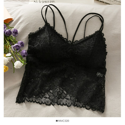 Maieu casual dama cu bretele subtiri si dantela