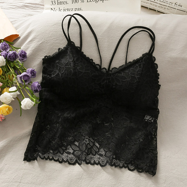 Maieu casual dama cu bretele subtiri si dantela