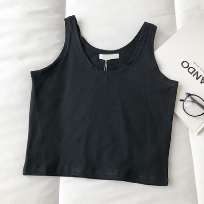 Γυναικεία αθλητική αμάνικι μπλούζα με στρογγυλή λαιμόκοψη