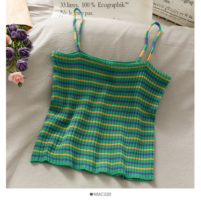 Γυναικεία μοντέρνα αμάνικι μπλούζα με λεπτά λουράκια κατάλληλη για το καλοκαίρι