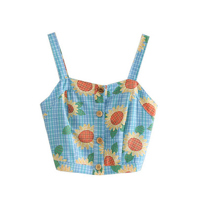 Κοντό μπουστάκι με κουμπιά και πολύχρωμο μοτίβο