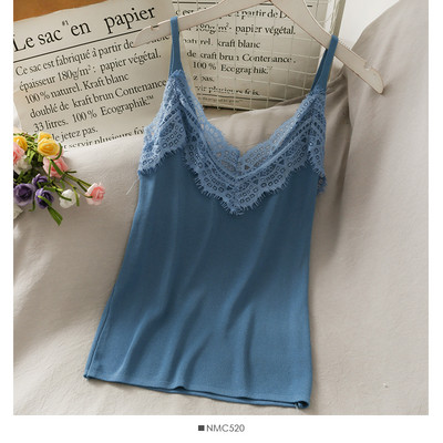 Ženska majica bez rukava sa čipkom i tankim naramenicama u više boja