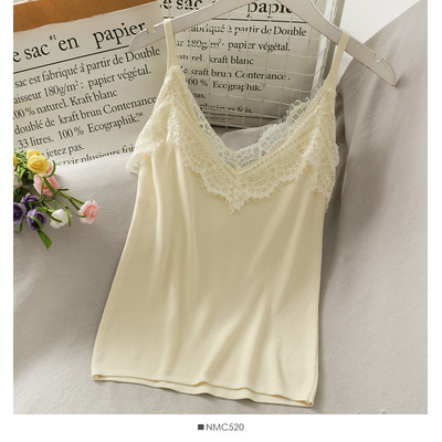 Ženska majica bez rukava sa čipkom i tankim naramenicama u više boja