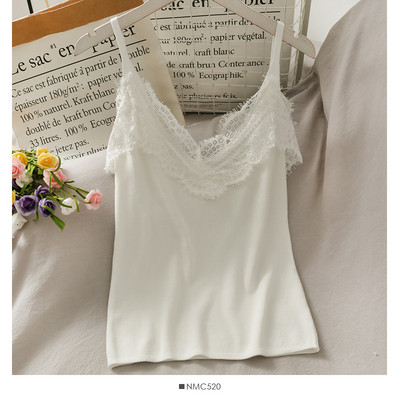 Ženska majica bez rukava sa čipkom i tankim naramenicama u više boja