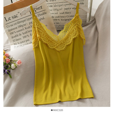 Ženska majica bez rukava sa čipkom i tankim naramenicama u više boja