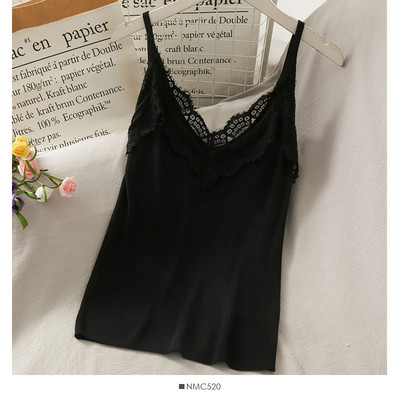 Ženska majica bez rukava sa čipkom i tankim naramenicama u više boja