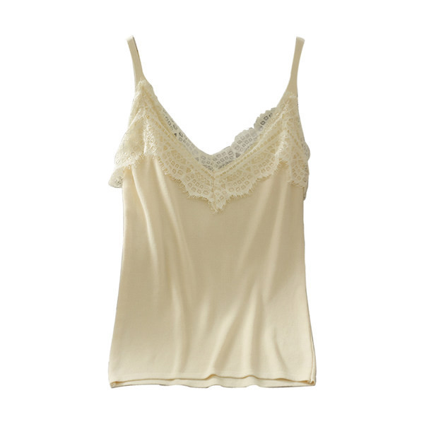 Ženska majica bez rukava sa čipkom i tankim naramenicama u više boja