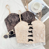 Moderni ženski poprsje s tankim naramenicama i vrpcama