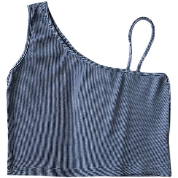 Aktualna ženska kratka majica na tanku i široku naramenicu