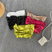 Μοντέρνο γυνικείο αμάνικο κοντό μοντέλο με λεπτά τιραντάκια 