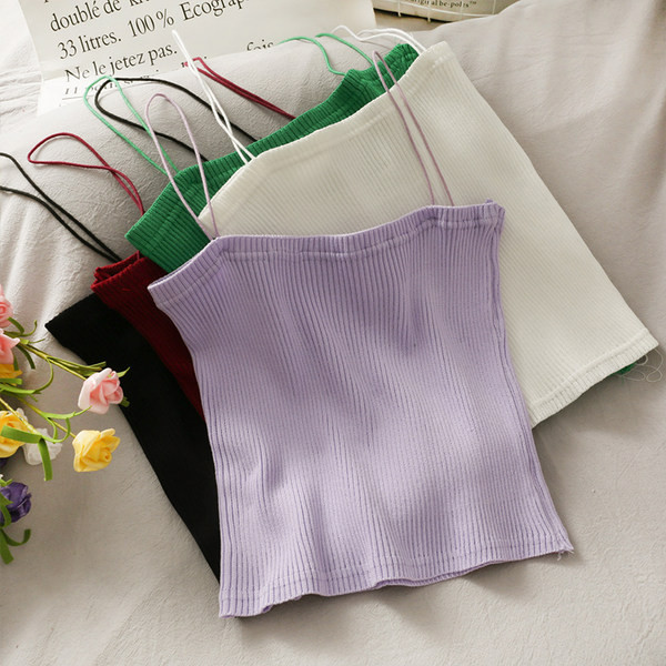 Ženska majica bez rukava na tanke naramenice