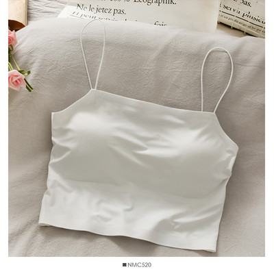 Ženska kratka majica na tanke naramenice u bijeloj i crnoj boji