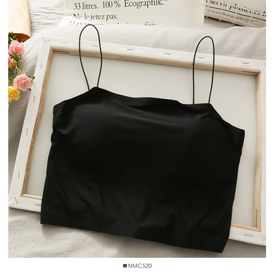 Ženska kratka majica na tanke naramenice u bijeloj i crnoj boji