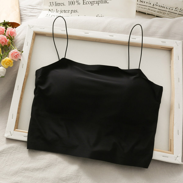 Ženska kratka majica na tanke naramenice u bijeloj i crnoj boji