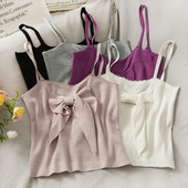 Ženska moderna majica bez rukava s trakom i tankim naramenicama