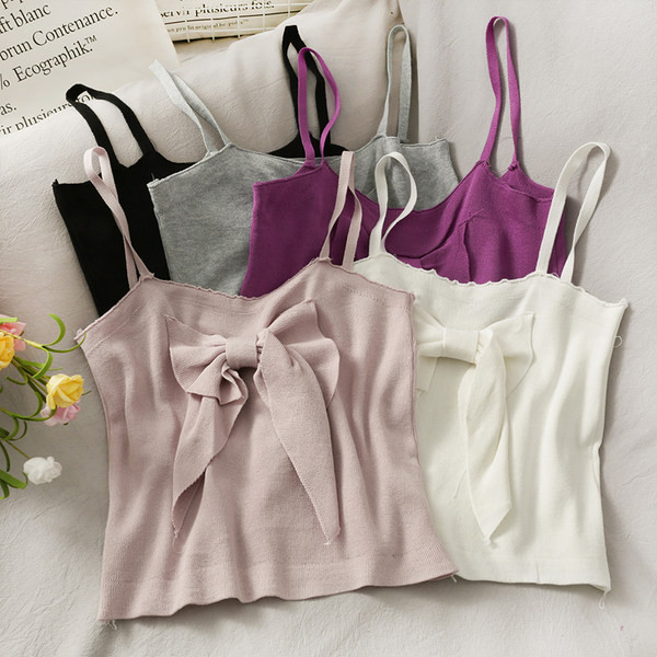 Ženska moderna majica bez rukava s trakom i tankim naramenicama