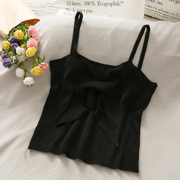 Ženska moderna majica bez rukava s trakom i tankim naramenicama