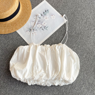 Γυναικεία μπλούζα με λεπτά τιραντάκια και ελαστικό