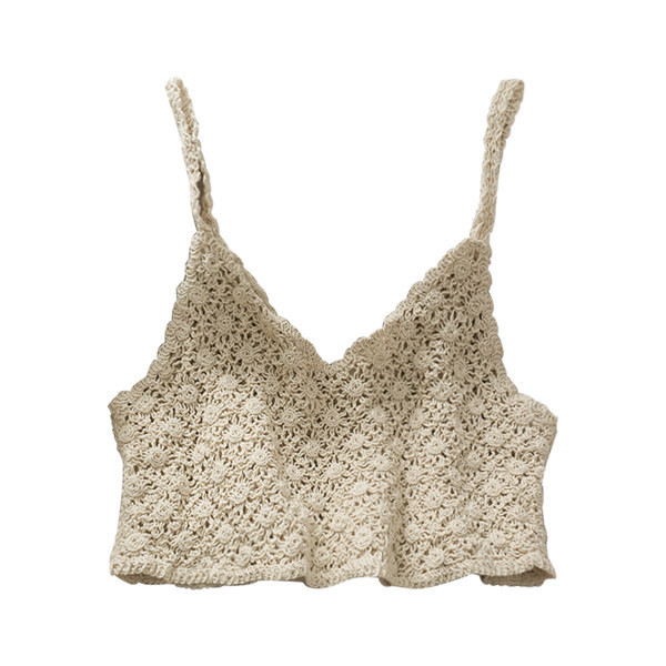 Μοντέρνο γυνικείο αμάνικο κλασικό μοντέλο με λεπτά τιραντάκια  σε άσπρο και μπεζ χρώμα 