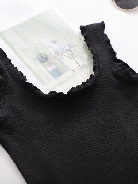 Kratka majica bez rukava s kovrčama za žene