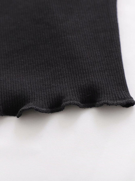 Kratka majica bez rukava s kovrčama za žene