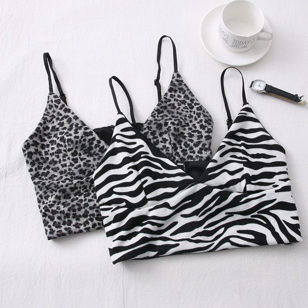 Maiou scurt dama model nou cu bretele subtiri si model animal